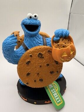 Cookie Monster Halloween Pumpkin Figure Sesame Street Decor NWT Fast Shiping